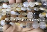 CAA3831 15.5 inches 12mm faceted coin montana agate beads