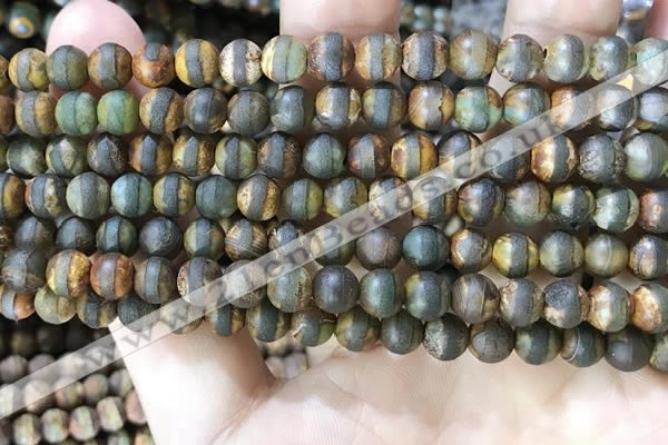 CAA3843 15 inches 6mm round tibetan agate beads wholesale