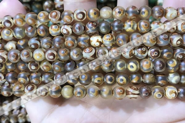 CAA3847 15 inches 6mm round tibetan agate beads wholesale