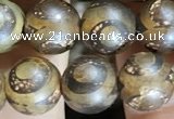 CAA3860 15 inches 8mm round tibetan agate beads wholesale