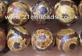 CAA3861 15 inches 8mm round tibetan agate beads wholesale