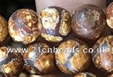 CAA3862 15 inches 8mm round tibetan agate beads wholesale