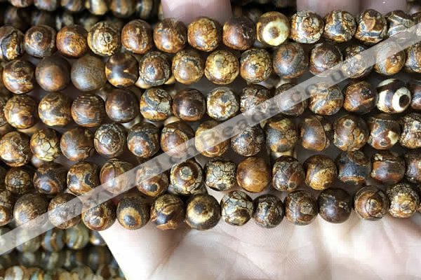 CAA3866 15 inches 8mm round tibetan agate beads wholesale