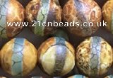 CAA3876 15 inches 8mm round tibetan agate beads wholesale