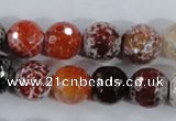 CAA388 15.5 inches 16mm faceted round fire crackle agate beads