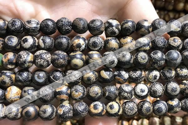 CAA3885 15 inches 8mm round tibetan agate beads wholesale