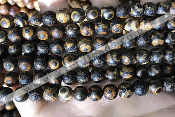 CAA3886 15 inches 8mm round tibetan agate beads wholesale