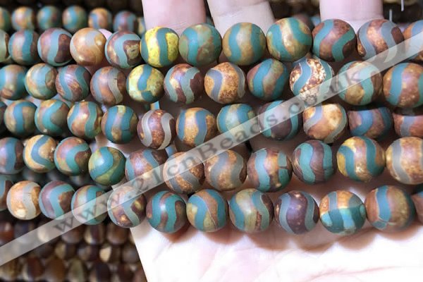 CAA3898 15 inches 10mm round tibetan agate beads wholesale