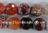 CAA390 15.5 inches 20mm faceted round fire crackle agate beads