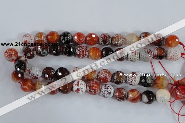 CAA390 15.5 inches 20mm faceted round fire crackle agate beads