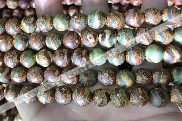 CAA3900 15 inches 10mm round tibetan agate beads wholesale
