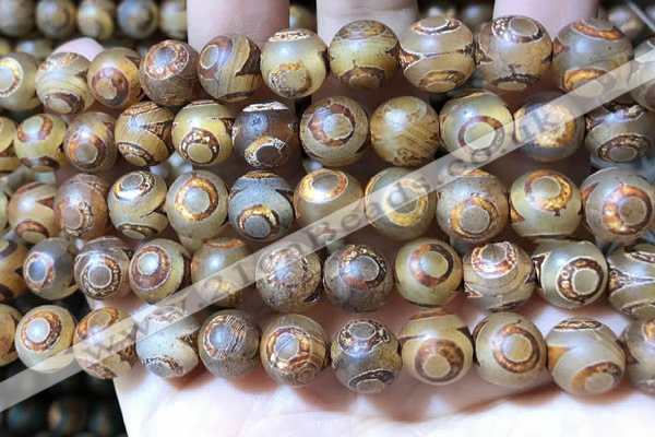 CAA3901 15 inches 10mm round tibetan agate beads wholesale