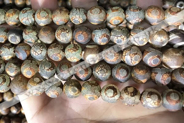 CAA3904 15 inches 10mm round tibetan agate beads wholesale