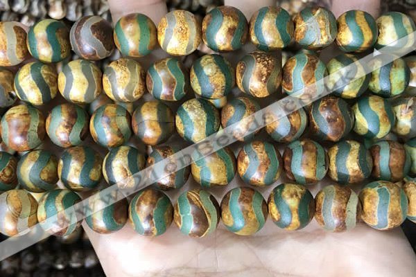 CAA3923 15 inches 12mm round tibetan agate beads wholesale