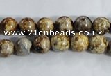 CAA393 15.5 inches 8mm round fire crackle agate beads wholesale