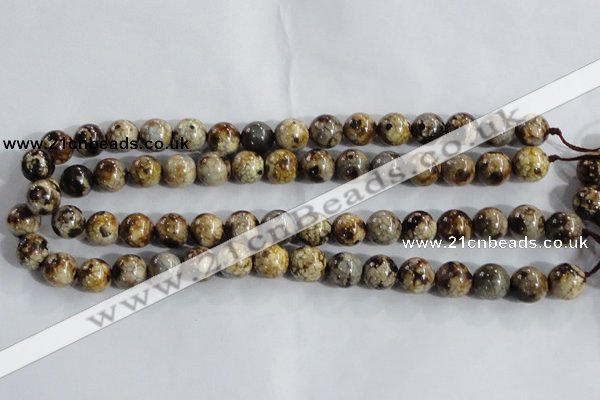 CAA393 15.5 inches 8mm round fire crackle agate beads wholesale