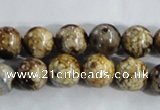 CAA395 15.5 inches 12mm round fire crackle agate beads wholesale