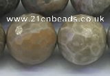 CAA3967 15.5 inches 18mm faceted round chrysanthemum agate beads