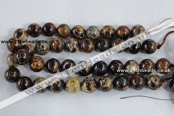 CAA398 15.5 inches 18mm round fire crackle agate beads wholesale