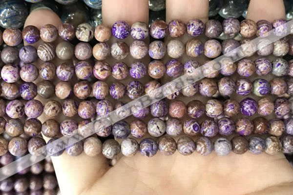 CAA4000 15.5 inches 4mm round purple crazy lace agate beads