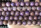 CAA4005 15.5 inches 14mm round purple crazy lace agate beads