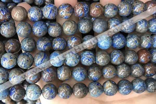 CAA4011 15.5 inches 10mm round blue crazy lace agate beads