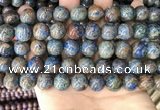 CAA4012 15.5 inches 12mm round blue crazy lace agate beads