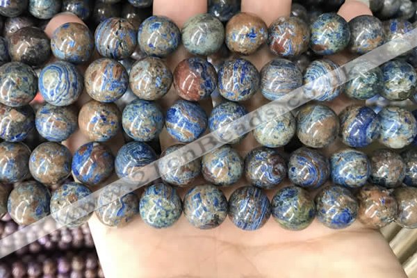 CAA4012 15.5 inches 12mm round blue crazy lace agate beads