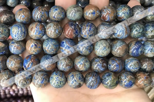 CAA4013 15.5 inches 14mm round blue crazy lace agate beads