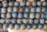 CAA4014 15.5 inches 16mm round blue crazy lace agate beads