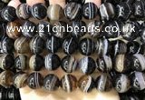 CAA4022 15.5 inches 14mm round line agate beads wholesale