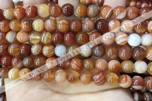 CAA4027 15.5 inches 8mm round line agate beads wholesale