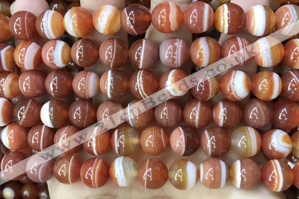 CAA4028 15.5 inches 10mm round line agate beads wholesale