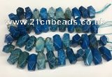 CAA4058 13*26mm - 15*30mm faceted nuggets chrysanthemum agate beads