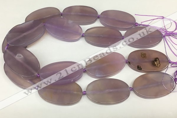 CAA4062 15.5 inches 30*50mm oval purple agate gemstone beads