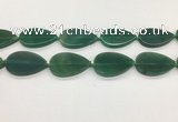 CAA4069 15.5 inches 30*50mm flat teardrop green agate gemstone beads