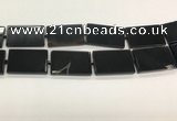 CAA4073 15.5 inches 30*50mm rectangle black agate gemstone beads