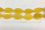 CAA4077 15.5 inches 30*50mm flat teardrop yellow agate gemstone beads