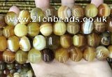 CAA4143 15.5 inches 14mm pumpkin line agate beads wholesale