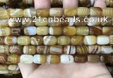 CAA4151 15.5 inches 8*12mm drum line agate beads wholesale