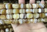 CAA4153 15.5 inches 12*16mm drum line agate beads wholesale