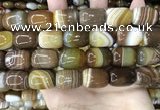 CAA4155 15.5 inches 15*20mm drum line agate beads wholesale