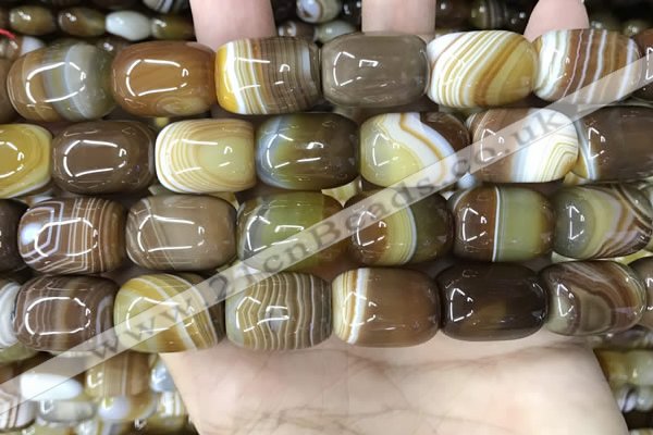 CAA4155 15.5 inches 15*20mm drum line agate beads wholesale