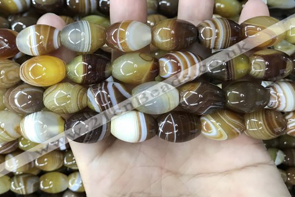 CAA4161 15.5 inches 13*18mm rice line agate beads wholesale