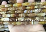 CAA4165 15.5 inches 8*20mm rice line agate beads wholesale