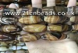 CAA4169 15.5 inches 14*40mm rice line agate beads wholesale