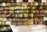 CAA4178 15.5 inches 8*12mm tube line agate beads wholesale