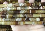 CAA4179 15.5 inches 8*16mm tube line agate beads wholesale