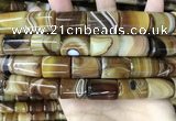 CAA4183 15.5 inches 15*20mm tube line agate beads wholesale