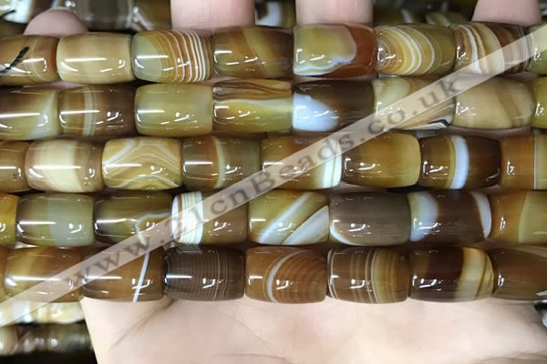 CAA4186 15.5 inches 10*14mm drum line agate gemstone beads